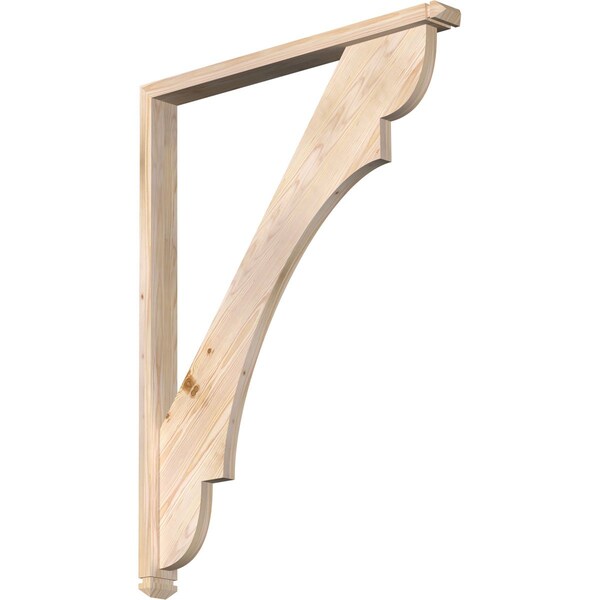 Ekena Millwork Olympic Arts and Crafts Smooth Bracket w/ Offset Brace, Douglas Fir, 3 1/2"W x 36"D x 48"H BKT0402X36X48OLY03SDF - main